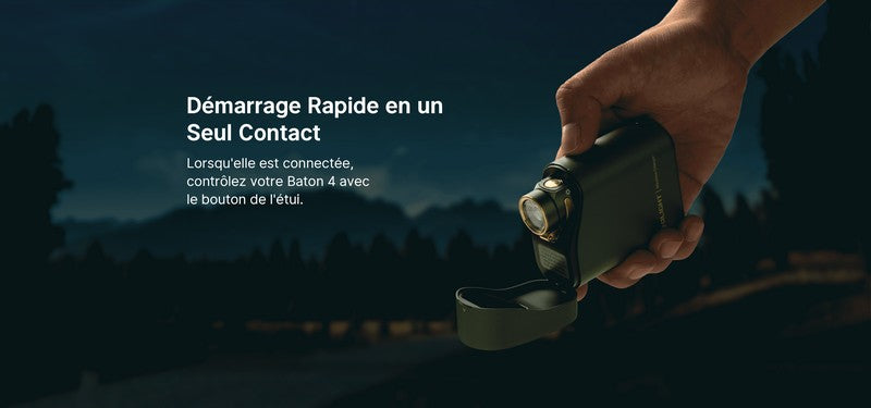 Lampe Torche Olight Baton 4 édition premium 1300 Lumens NOIR étui de charge powerbank  NYCTALOPE  