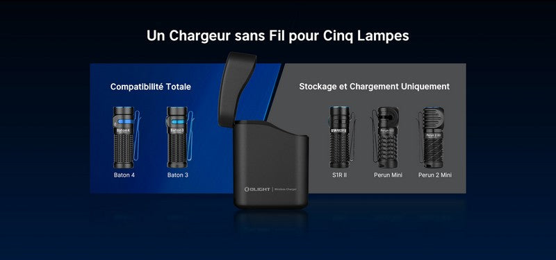 Lampe Torche Olight Baton 4 édition premium 1300 Lumens NOIR étui de charge powerbank  NYCTALOPE  