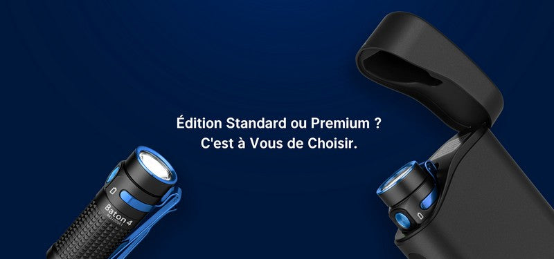 Lampe Torche Olight Baton 4 édition premium 1300 Lumens NOIR étui de charge powerbank  NYCTALOPE  