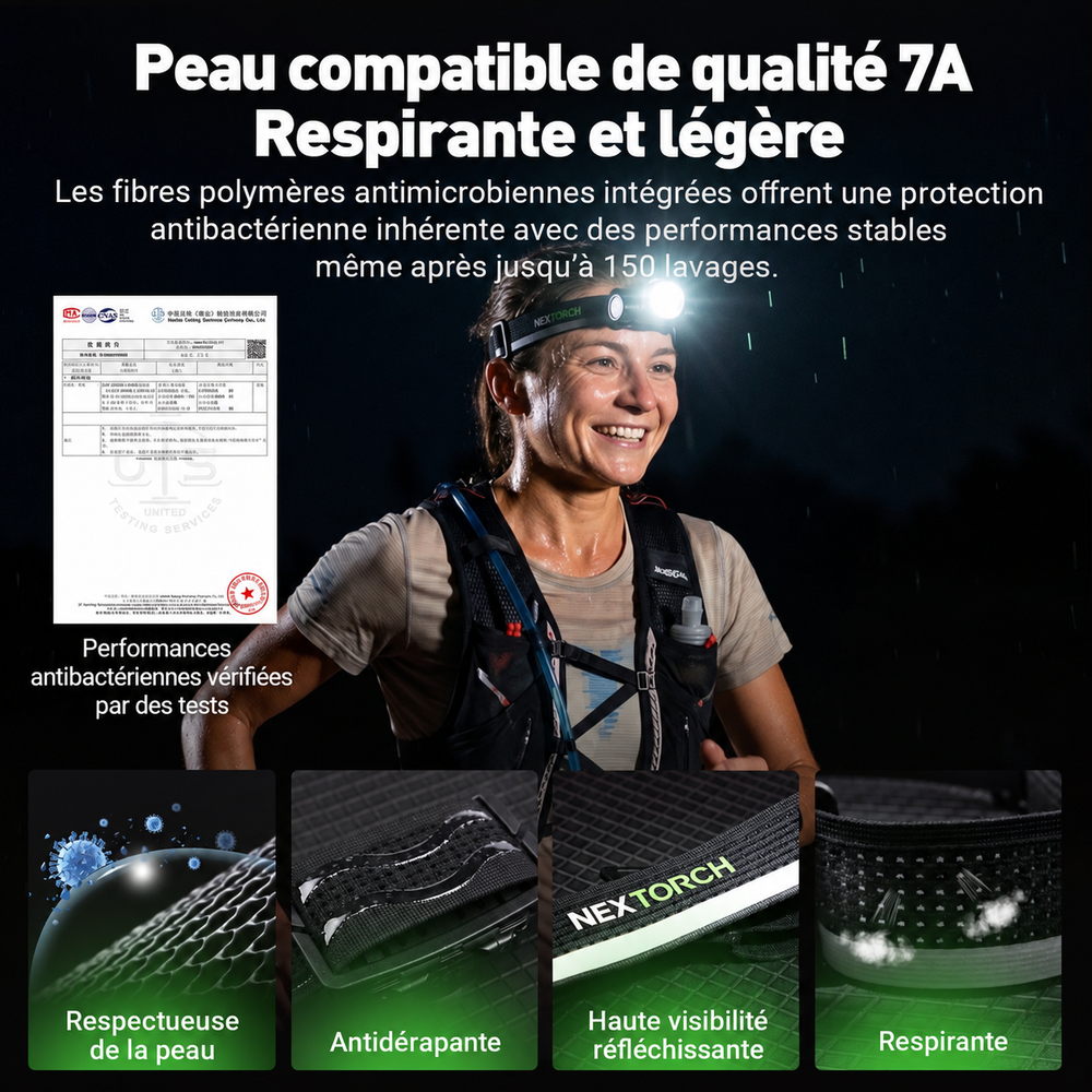 Nextorch hiStar - Lampe frontale rechargeable 2300 lumens lumière blanche et rouge