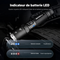 Nextorch P09 - Lampe tactique 2000 lumens 4 sources blanc, UV, rouge et bleu