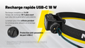 Nitecore HC65 MCT - Lampe frontale rechargeable 2000 lumens à trois températures de couleur