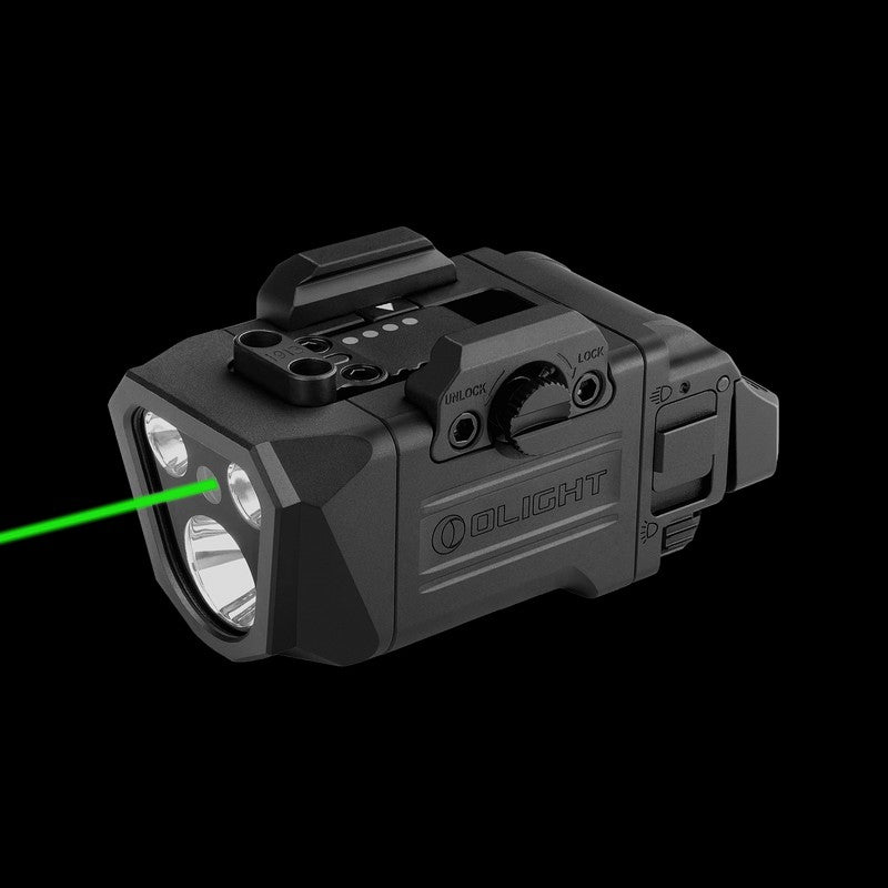 Olight PL X GL - Lampe d'arme tactique 1200 lumens à laser vert et double faisceau
