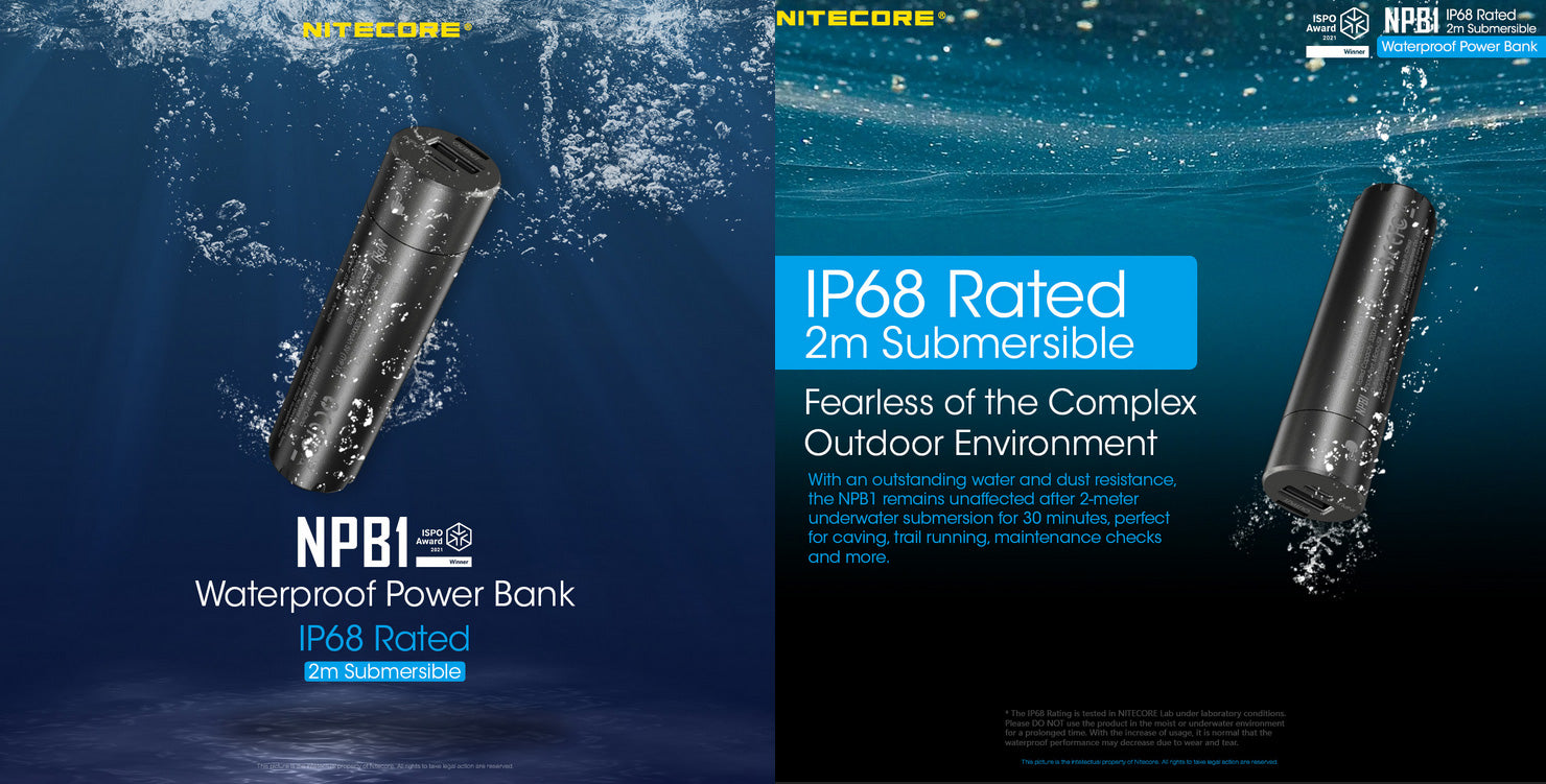 Power Bank Nitecore NPB1 - 5000mAh batterie externe frontale HU60 Nitecore