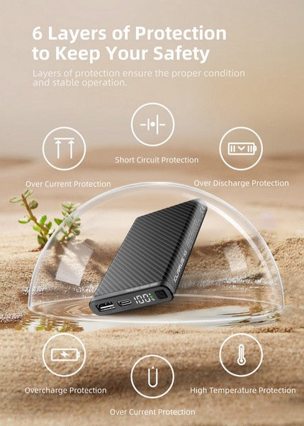 Powerbank batterie Klarus K5 - 10 000 mAh Ultraléger Fibre de Carbone  NYCTALOPE  