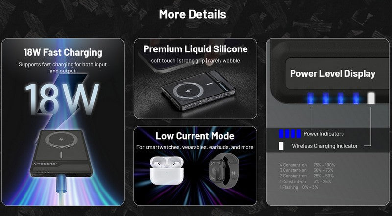 Powerbank Nitecore NW5000 5000mAh - Magnétique  NYCTALOPE  