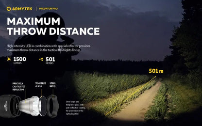 Armytek Predator Pro Magnet USB Extended Set – 1500/1400 Lumens  NYCTALOPE  