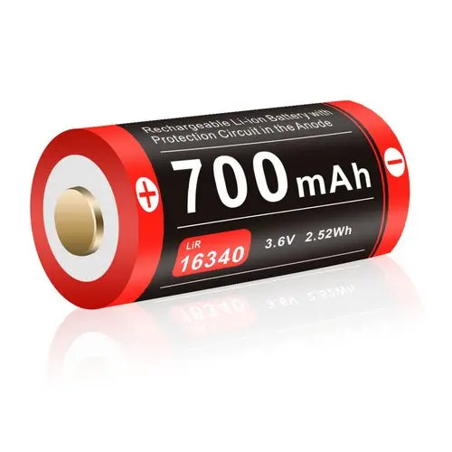 Batterie Klarus 16340UR70 Rechargeable Micro-USB - 700mAh 3.7V protégée Li-ion - NYCTALOPE