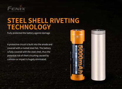 Batterie Fenix 21700 rechargeable – 5000 mAh 3.6V protégée Li-ion  NYCTALOPE  