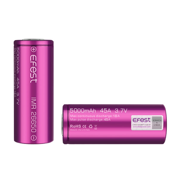Batterie Efest IMR 26650 - 5000mAh 45A - NYCTALOPE