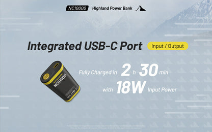 Powerbank Nitecore NC10000 – 10 000mAh - 50 Lumens  NYCTALOPE  