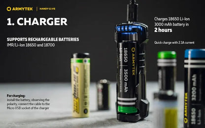 Chargeur Armytek Handy C1 VAPE EDITION - PowerBank - Li-ion, IMR - NYCTALOPE