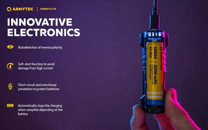 Chargeur Armytek Handy C1 VAPE EDITION - PowerBank - Li-ion, IMR - NYCTALOPE