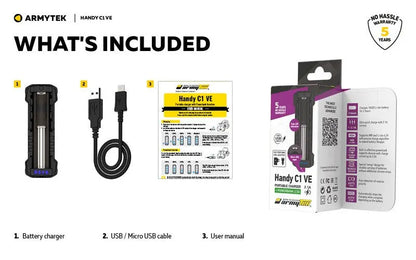 Chargeur Armytek Handy C1 VAPE EDITION - PowerBank - Li-ion, IMR - NYCTALOPE