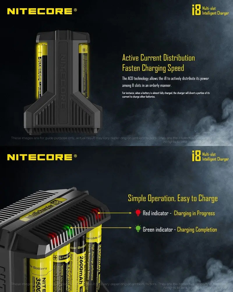 Chargeur Intellicharger Nitecore I8  NYCTALOPE  
