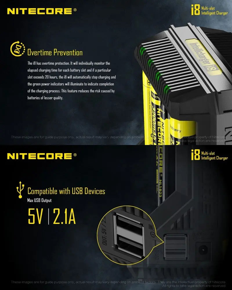 Chargeur Intellicharger Nitecore I8  NYCTALOPE  