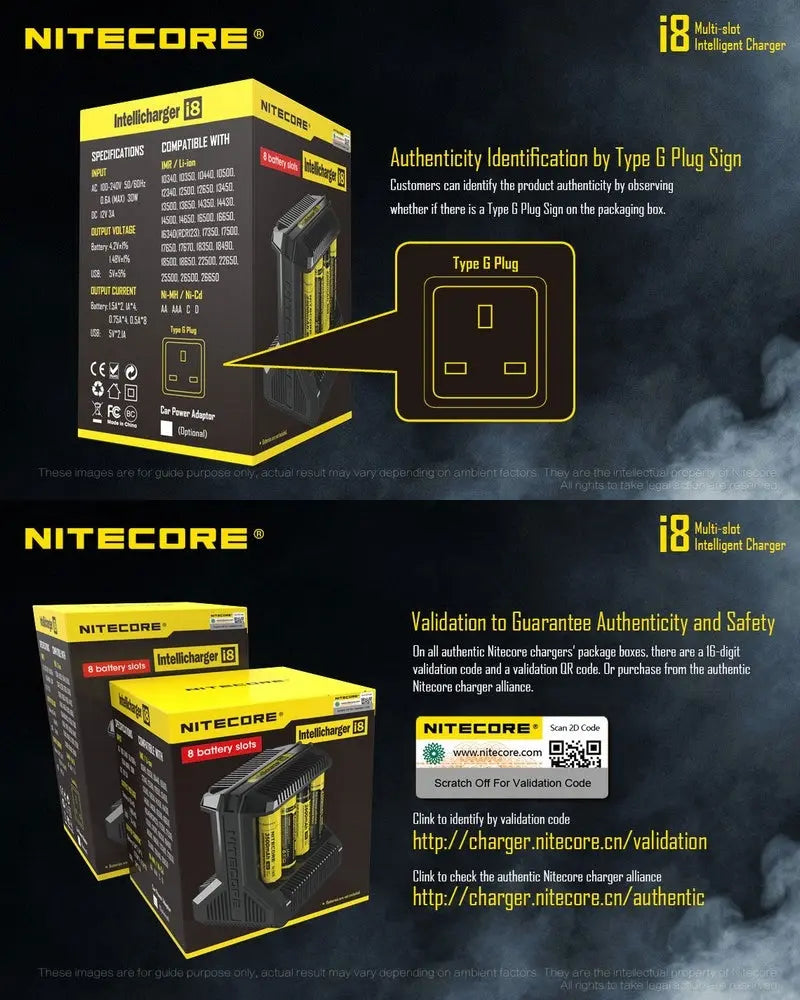 Chargeur Intellicharger Nitecore I8  NYCTALOPE  