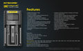 Chargeur Nitecore Intelligent USB UM2 pour batteries Li-ion, IMR, LifePO4, Ni-MH, Ni-Cd  NYCTALOPE  