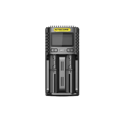 Chargeur Nitecore UMS2 pour batteries li-ion, IMR, LiFePO4, Ni-MH, Ni-Cd  NYCTALOPE  