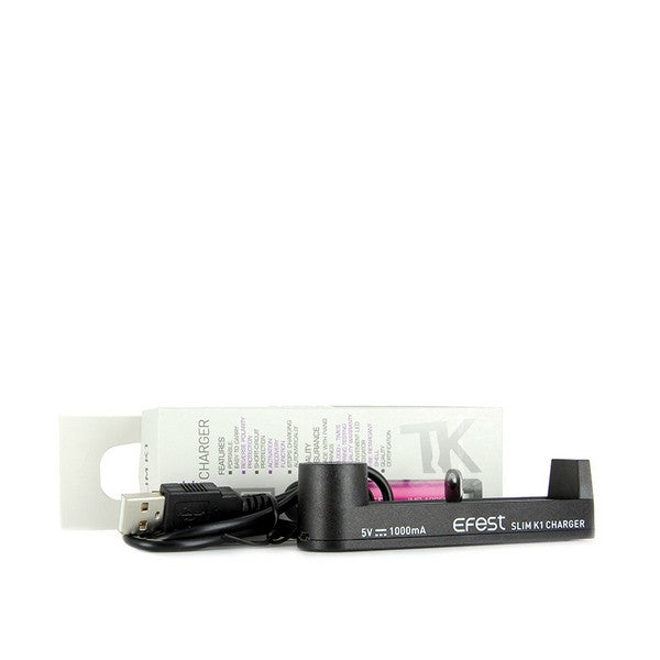 Chargeur Efest SLIM K1 USB 1 baie - Li-ion, IMR - NYCTALOPE