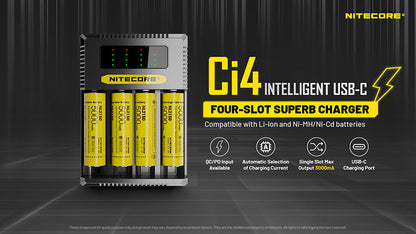 Chargeur Intelligent Nitecore Ci4  NYCTALOPE  