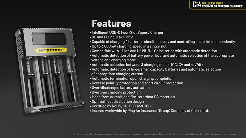 Chargeur Intelligent Nitecore Ci4  NYCTALOPE  