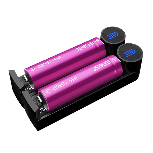 Chargeur Efest SLIM K2 USB, 2 baies - Li-ion, IMR - NYCTALOPE