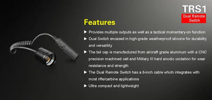 Interrupteur Tactique Klarus TRS1 pour lampe XT2CR - XT11S - XT11GT - XT12GT - XT32 - XT12S - NYCTALOPE