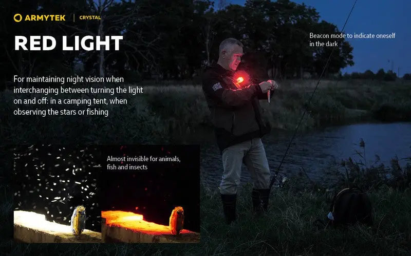Lampe Armytek Crystal – 150 Lumens Blanc + 30 Lumens Rouge  NYCTALOPE  