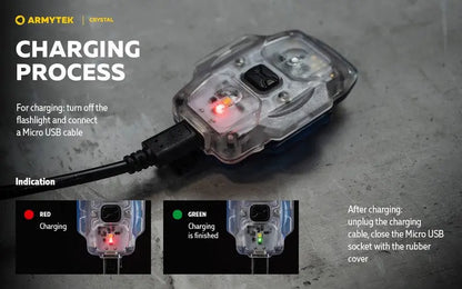 Lampe Armytek Crystal – 150 Lumens Blanc + 30 Lumens Rouge  NYCTALOPE  