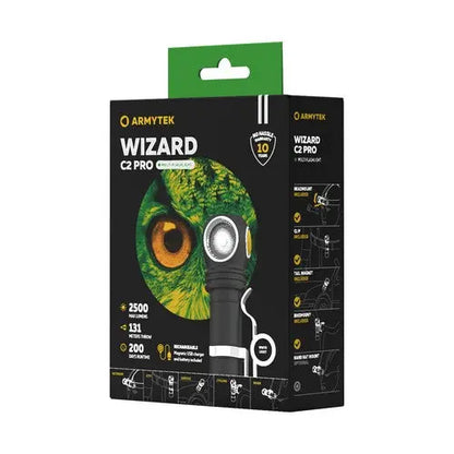Lampe Frontale Armytek Wizard C2 PRO Magnet USB 2500/2330 Lumens - NYCTALOPE