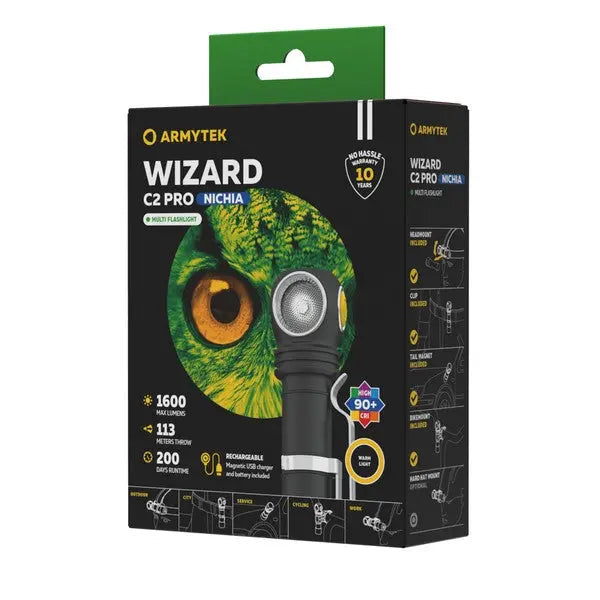 Lampe Frontale Armytek Wizard C2 Pro NICHIA – 1600 Lumens - NYCTALOPE