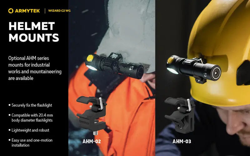 Lampe Frontale Armytek Wizard C2 WG – 1020 Lumens Warm / 400 Lumens Vert  NYCTALOPE  