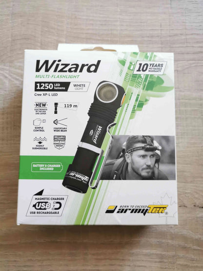 Lampe Frontale Armytek Wizard Magnet USB XP-L - 1250/1120 Lumens - NYCTALOPE