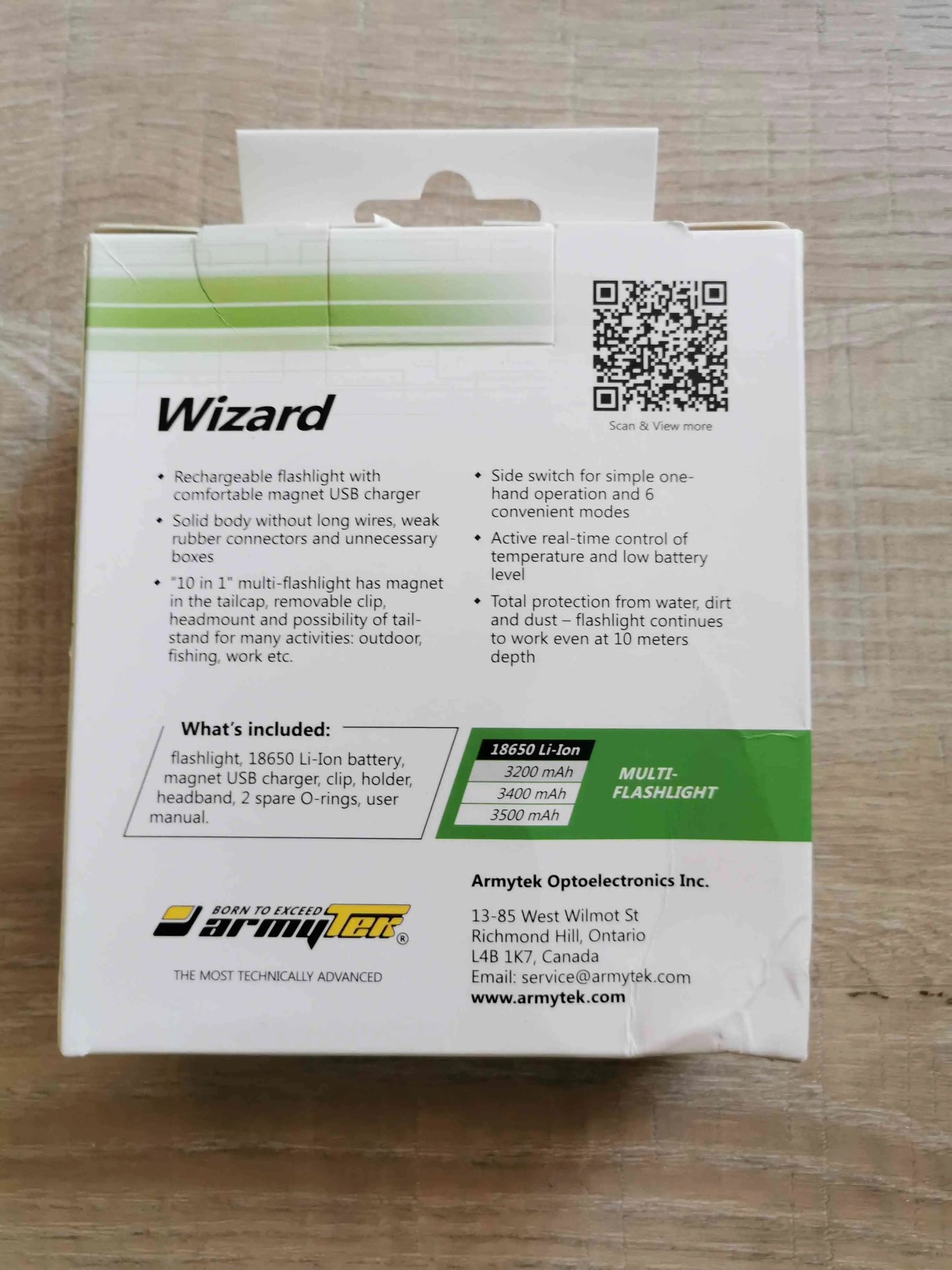 Lampe Frontale Armytek Wizard Magnet USB XP-L - 1250/1120 Lumens - NYCTALOPE