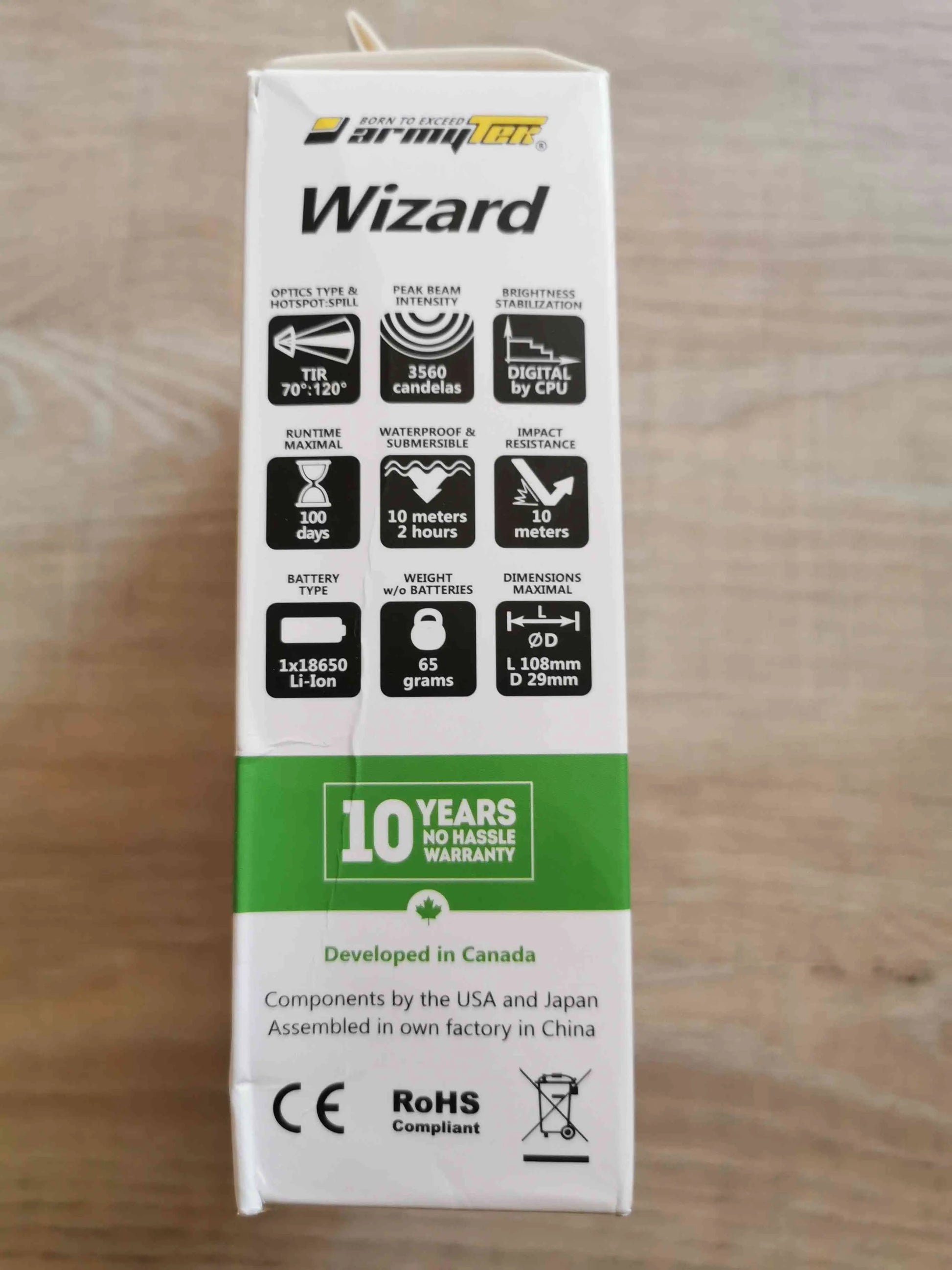 Lampe Frontale Armytek Wizard Magnet USB XP-L - 1250/1120 Lumens - NYCTALOPE