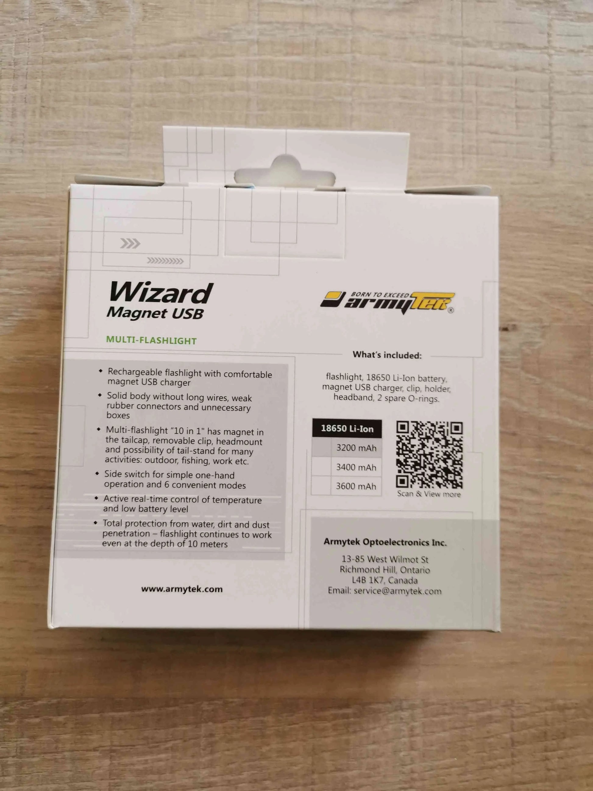 Lampe Frontale Armytek Wizard Magnet USB XP-L - 1250/1120 Lumens - NYCTALOPE