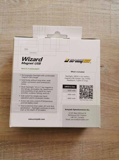 Lampe Frontale Armytek Wizard Magnet USB XP-L - 1250/1120 Lumens - NYCTALOPE