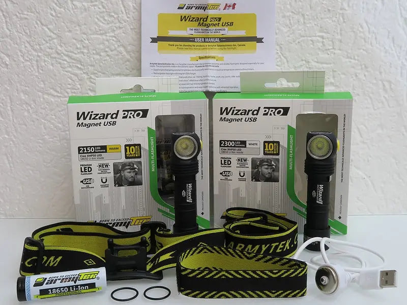 Lampe Frontale Armytek Wizard Pro V4 XHP50 USB - 2300/2150 Lumens - NYCTALOPE