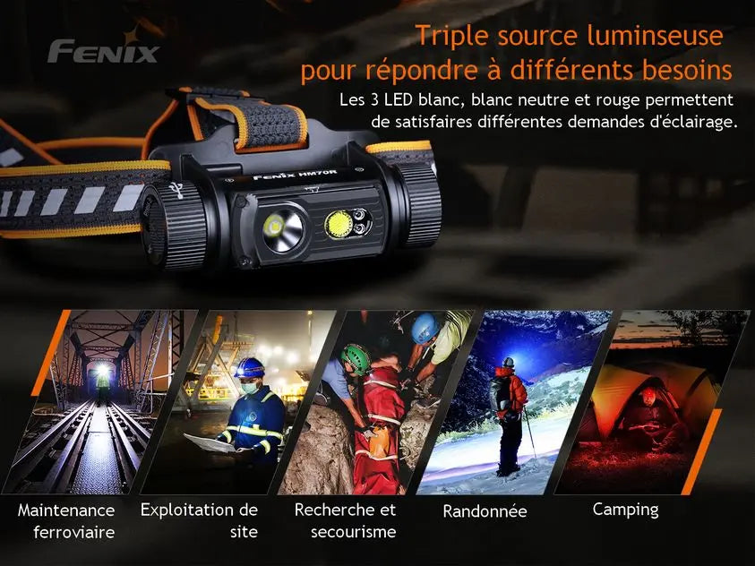 Lampe Frontale Fenix HM70R – 1600 Lumens - NYCTALOPE