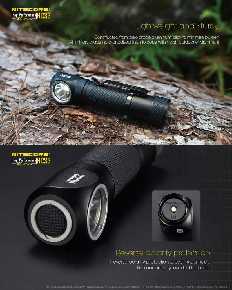 Lampe Frontale Nitecore HC33 – 1800 Lumens  NYCTALOPE  