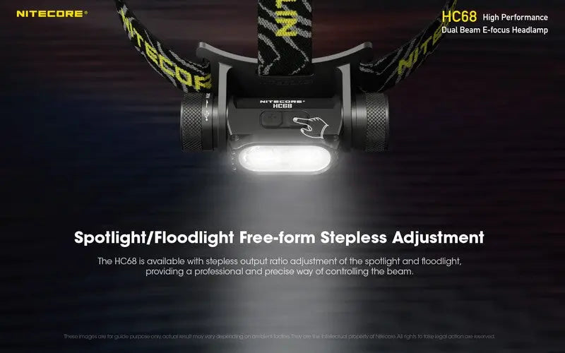 Lampe Frontale Nitecore HC68 Rechargeable – 2000 Lumens  NYCTALOPE  