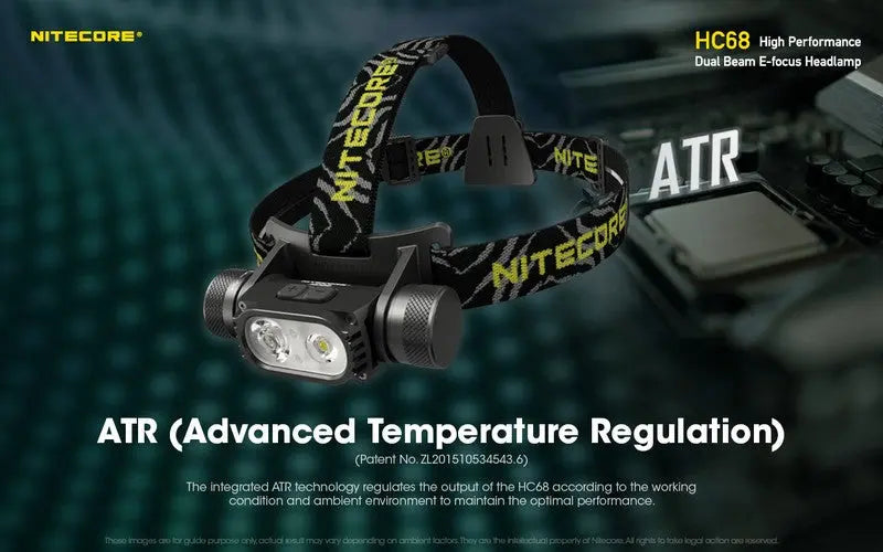 Lampe Frontale Nitecore HC68 Rechargeable – 2000 Lumens  NYCTALOPE  