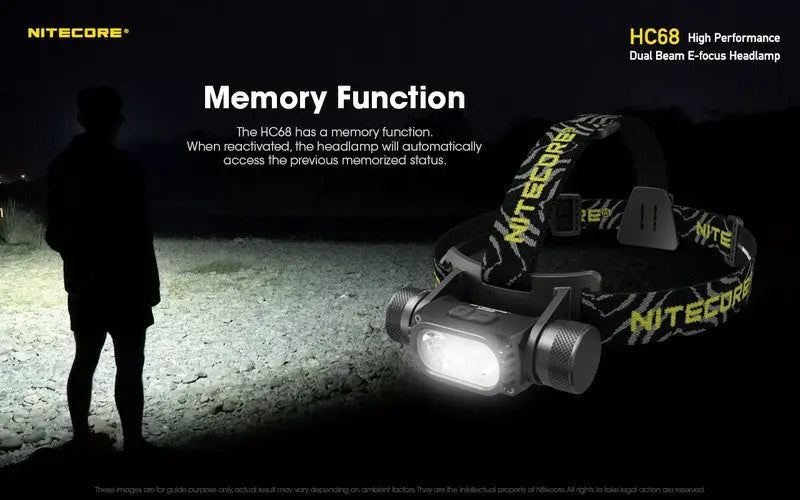Lampe Frontale Nitecore HC68 Rechargeable – 2000 Lumens  NYCTALOPE  
