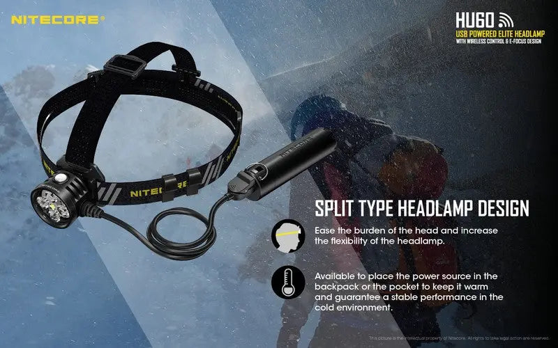 Lampe Frontale Nitecore HU60 – 1600 Lumens  NYCTALOPE  