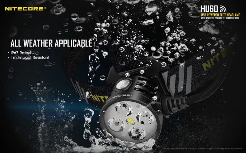 Lampe Frontale Nitecore HU60 – 1600 Lumens  NYCTALOPE  