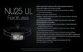 Lampe Frontale Nitecore NU25UL – 400 Lumens  NYCTALOPE  