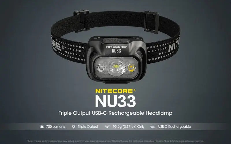 Lampe Frontale Nitecore NU33 – 700 Lumens  NYCTALOPE  