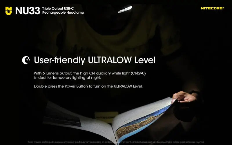 Lampe Frontale Nitecore NU33 – 700 Lumens  NYCTALOPE  