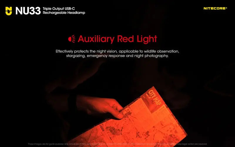 Lampe Frontale Nitecore NU33 – 700 Lumens  NYCTALOPE  